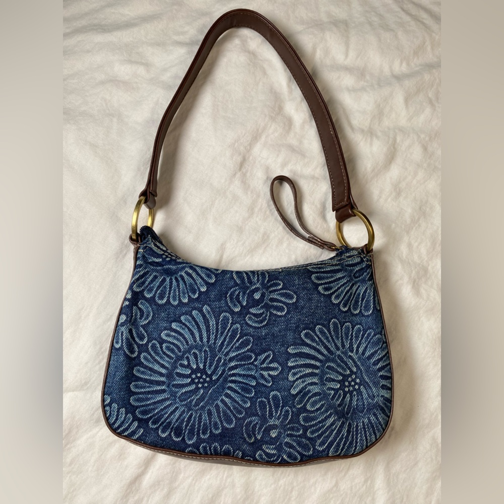 Women’s Y2K Nine West Mini Blue Floral Handbag - Picture 3 of 7